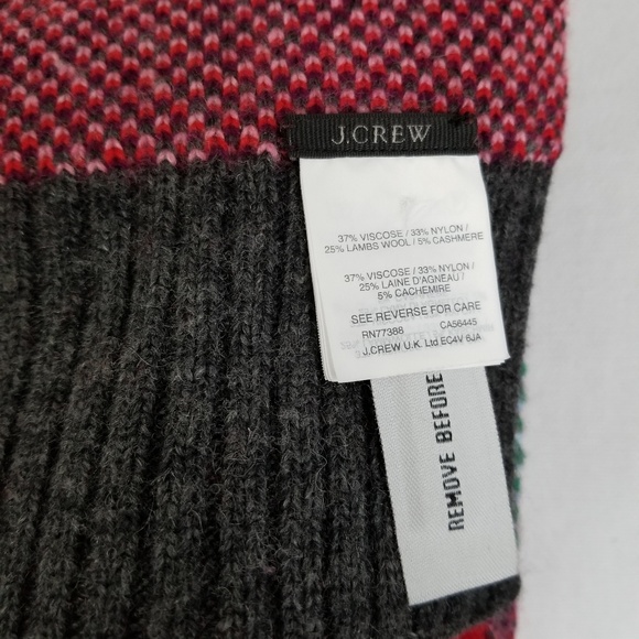 J Crew Abstract Fair Isle Wool Cashmere Scarf - Picture 5 of 6